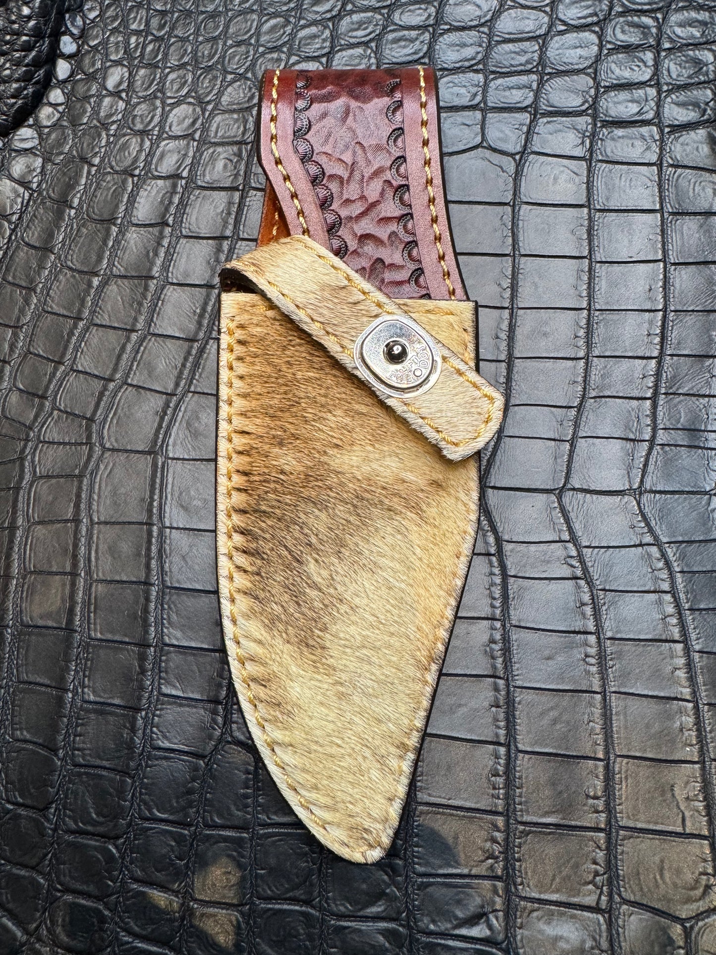 Randall Model 19-5 Exotic Giraffe Skin Sheath from Treeman.