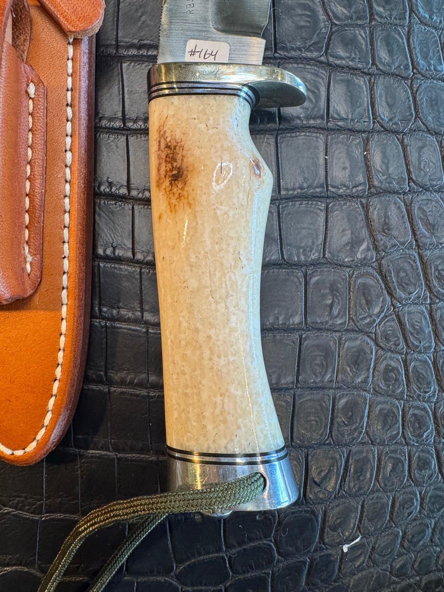 Randall Model RBS Bowles Dealer Special in a gorgeous piece of Creamy Fossil Walrus Ivory. Nickel Silver Hilt and butt cap. #118