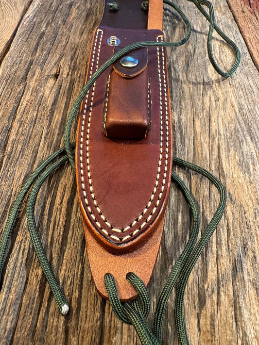 New Randall Sullivans by Gutcher Leather Knife Sheath Model 14 with Sharpening Stone.