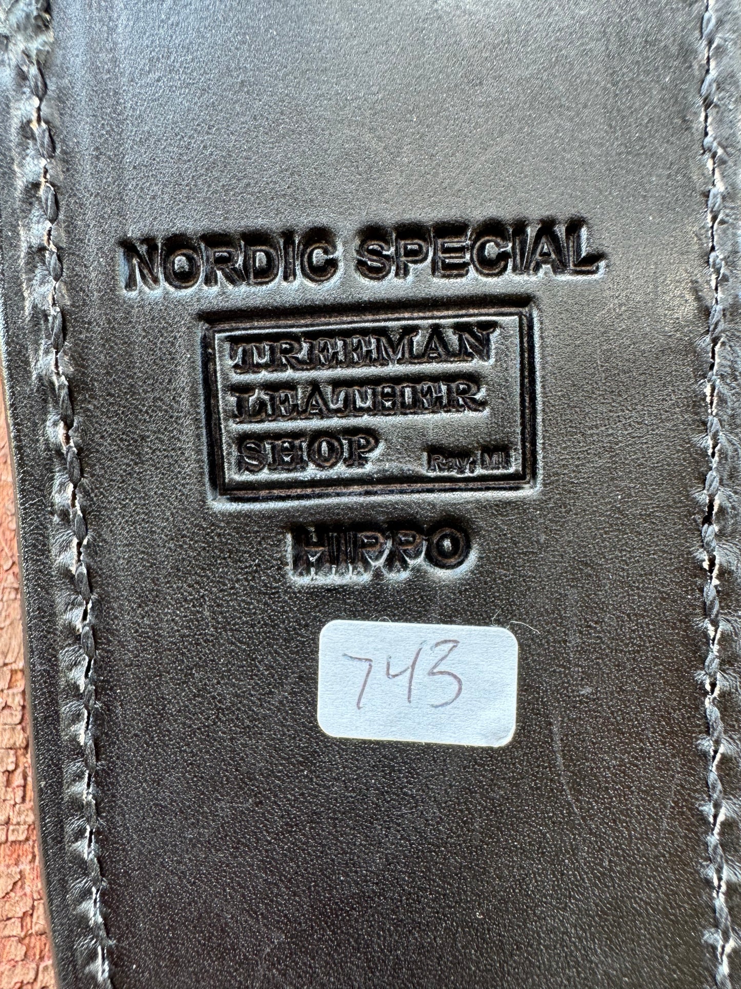 Randall Model Nordic Special Sheath in Exotic Sueded Black Hippo by Treeman.