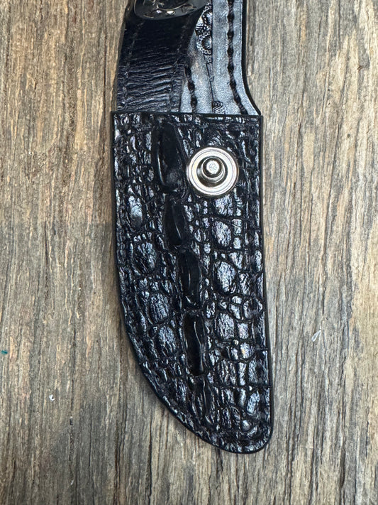 Randall Model 21 Sheath in Exotic Black Snapping Turtle ( Dragon tail) from Treeman.