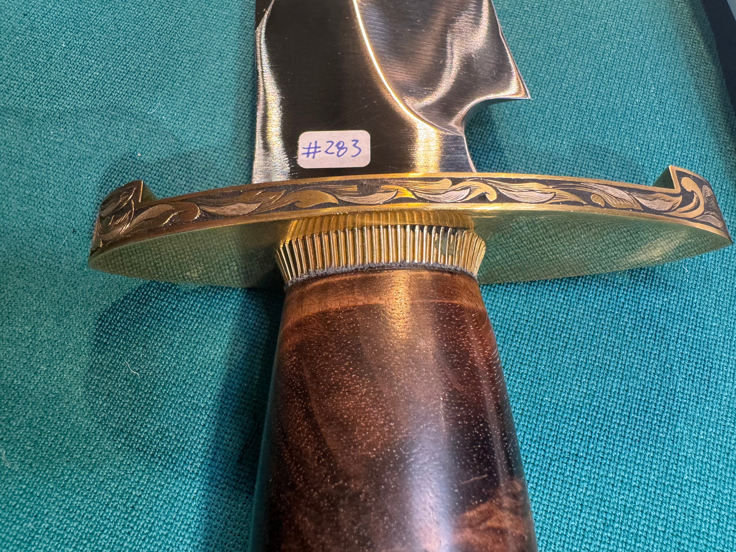 New in Paper Randall Large Sasquatch Brass Lugged Hilt Turkish Walnut #994 Jere Davidson engraved