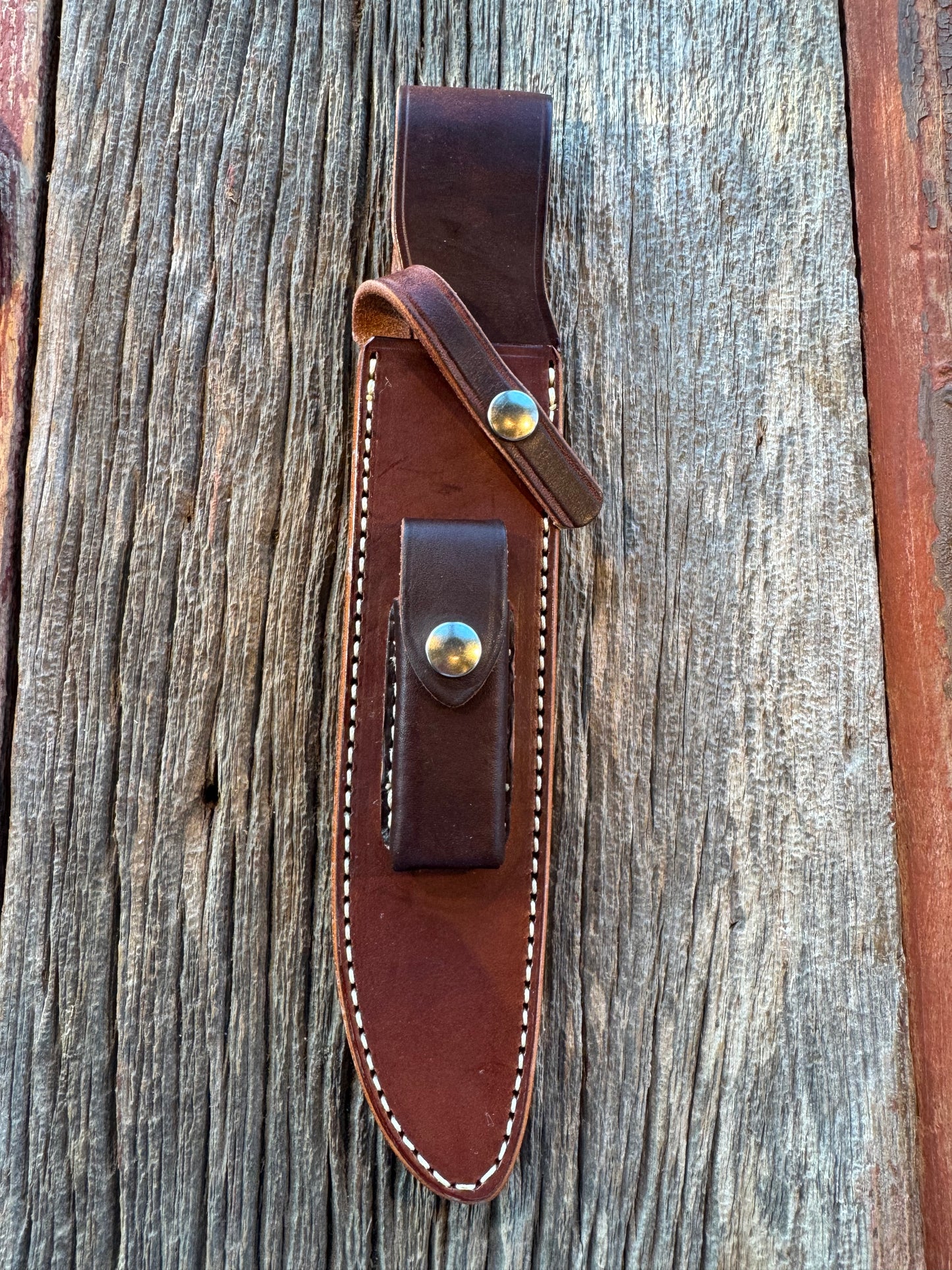 New Randall Sullivans by Gutcher Leather Knife Sheath for a Model 1-8 with Sharpening Stone.