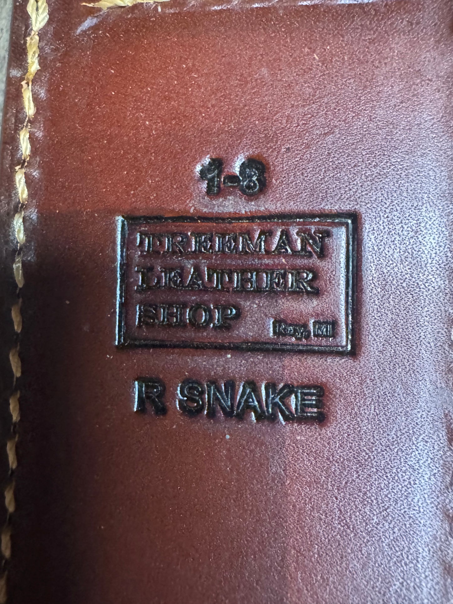 Randall Model 1-8 Sheath in Exotic Rattlesnake from Treeman.