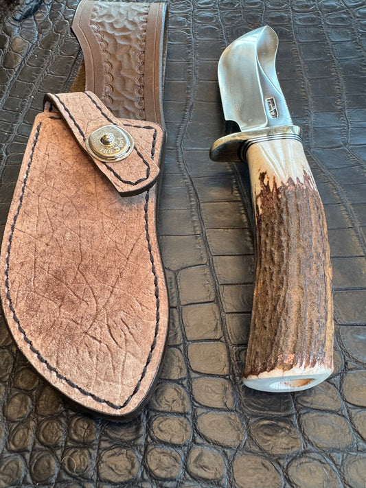 Randall Model Bowles Special Sheath in Exotic Grey Hippo Skin from Treeman. Sheath only