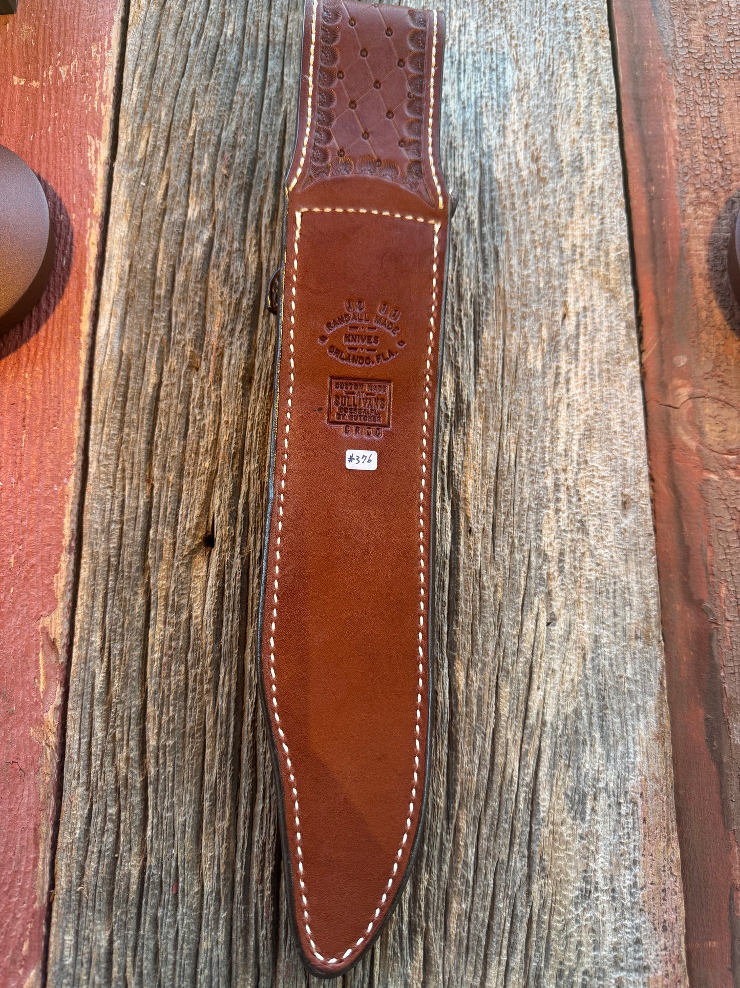 New Randall Model 12-11 Confederate Sheath in Exotic light Brown Anus Croc ( very rare) Custom Made at Sullivan’s by Gutcher.