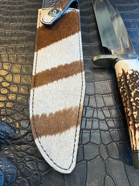 Randall Model 12-9/14 Grind Sheath in Exotic Zebra by Treeman. (Sheath only)