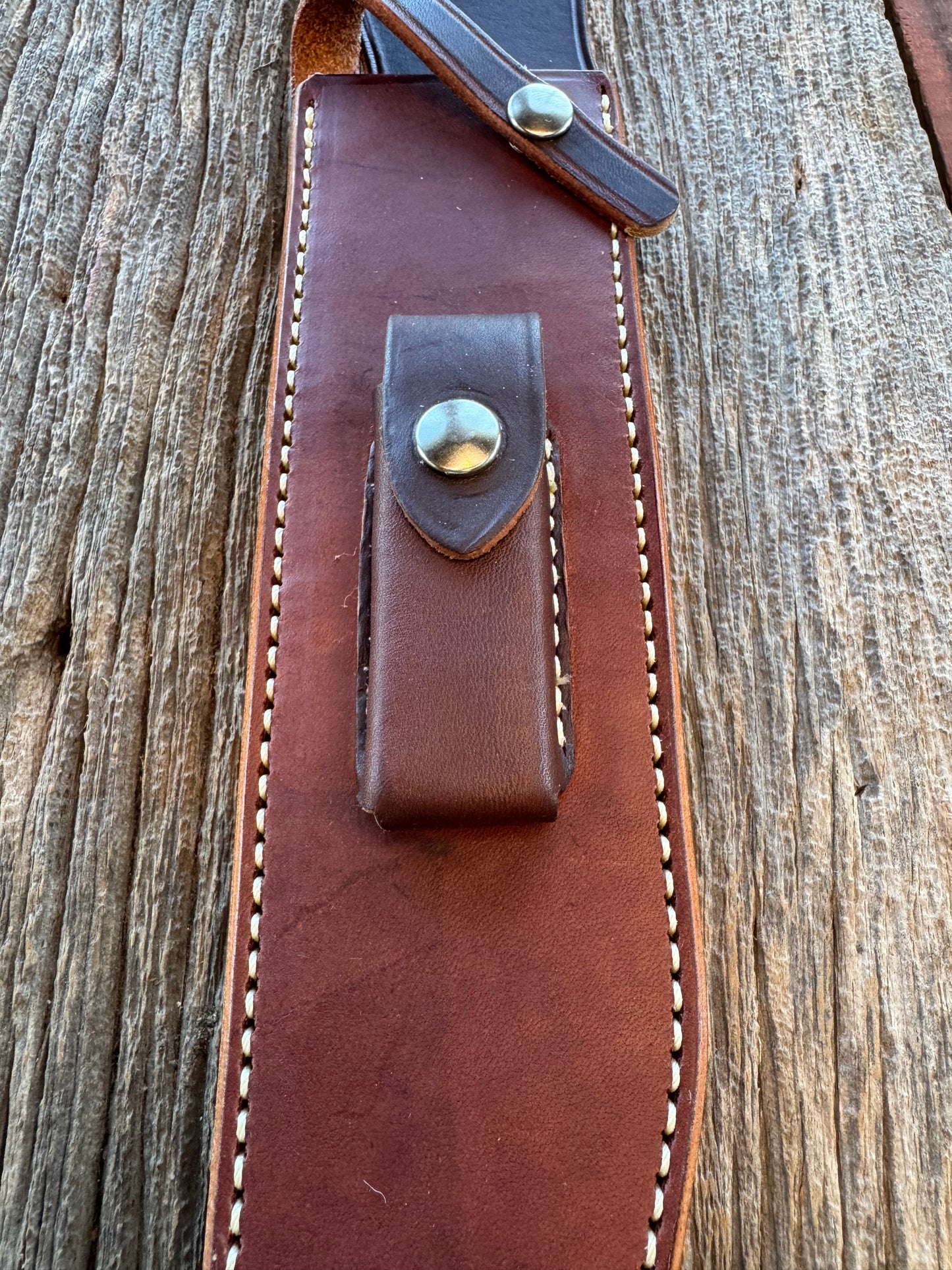 New Randall Sullivans by Gutcher Leather Knife Sheath for a Model 12-11 Confederate with Sharpening Stone.