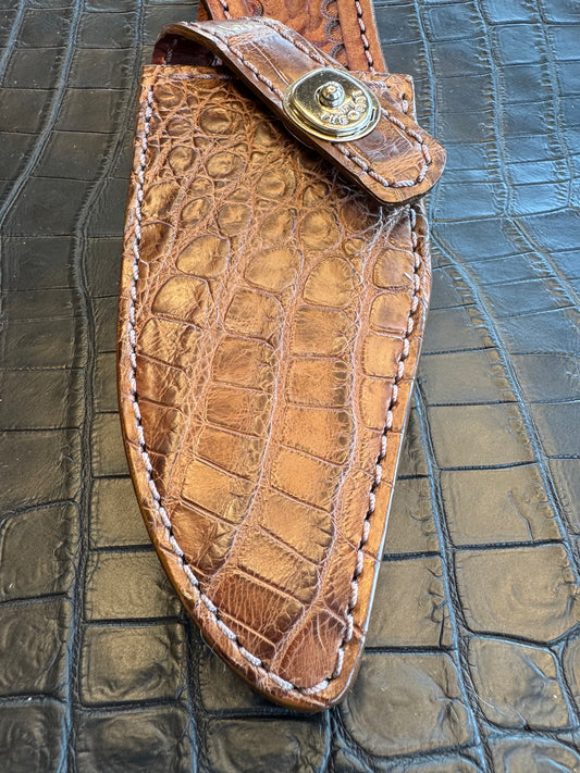 Randall Model 19-5 Exotic Brown Hornback Crocodile Sheath from Treeman.