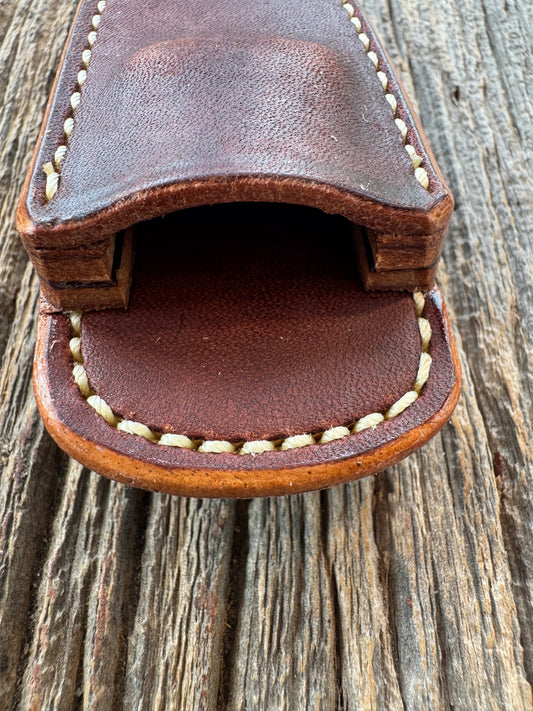 New Randall Sullivans by Gutcher Leather Knife Sheath Model 24 silver belt loop clip.