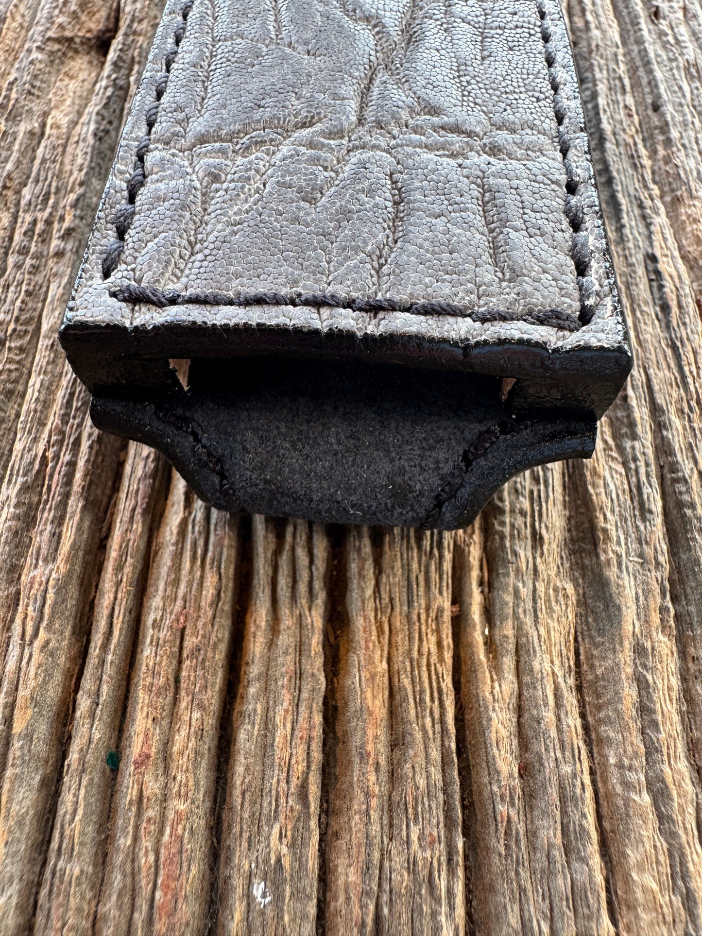 Randall Model 10-7 Fisherman Exotic Sheath in Gray Elephant by Treeman.
