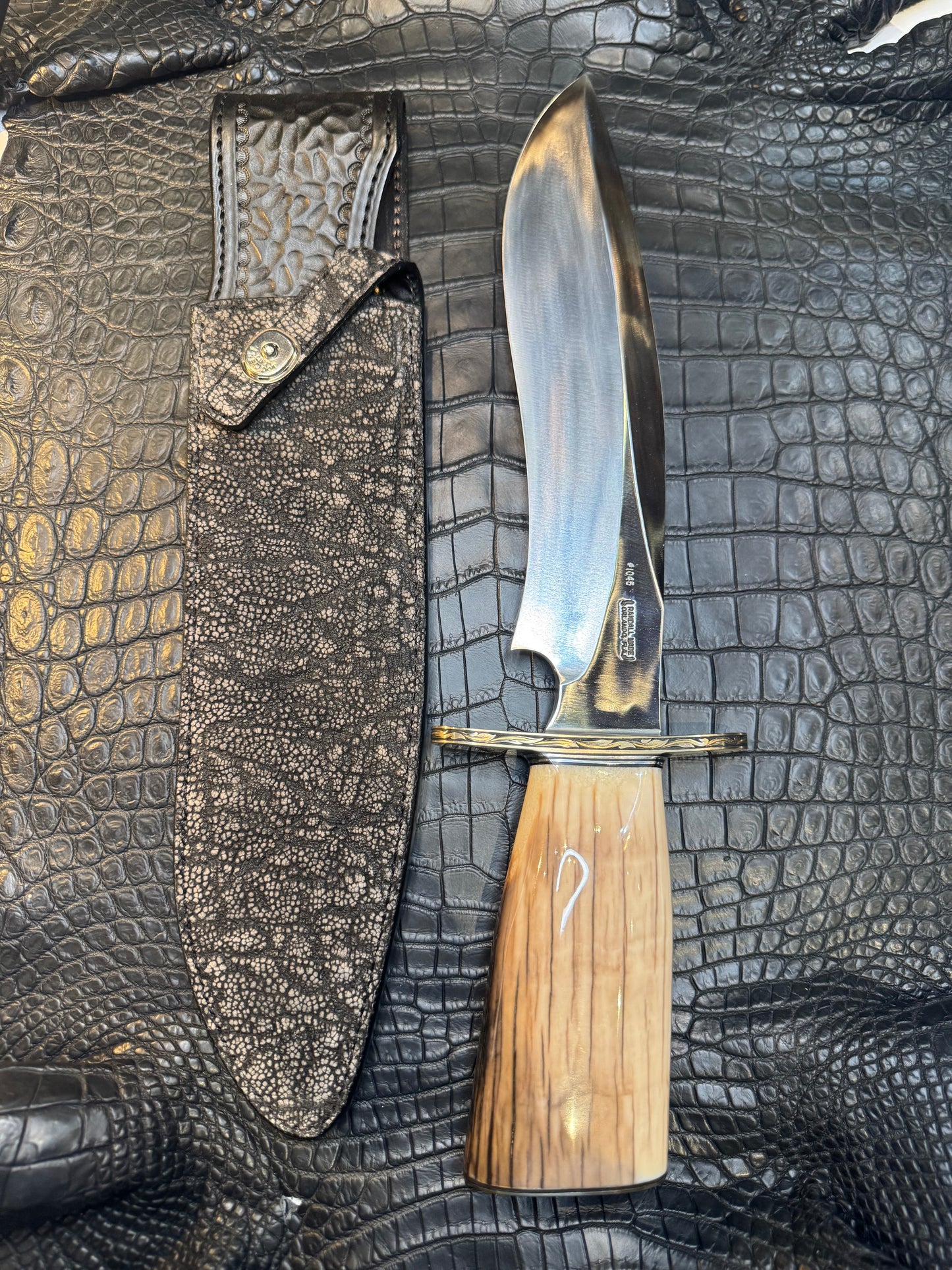 Randall Model 12-11 Large Sasquatch Sheath in Exotic Black Elephant Trunk by Treeman. (Sheath only)