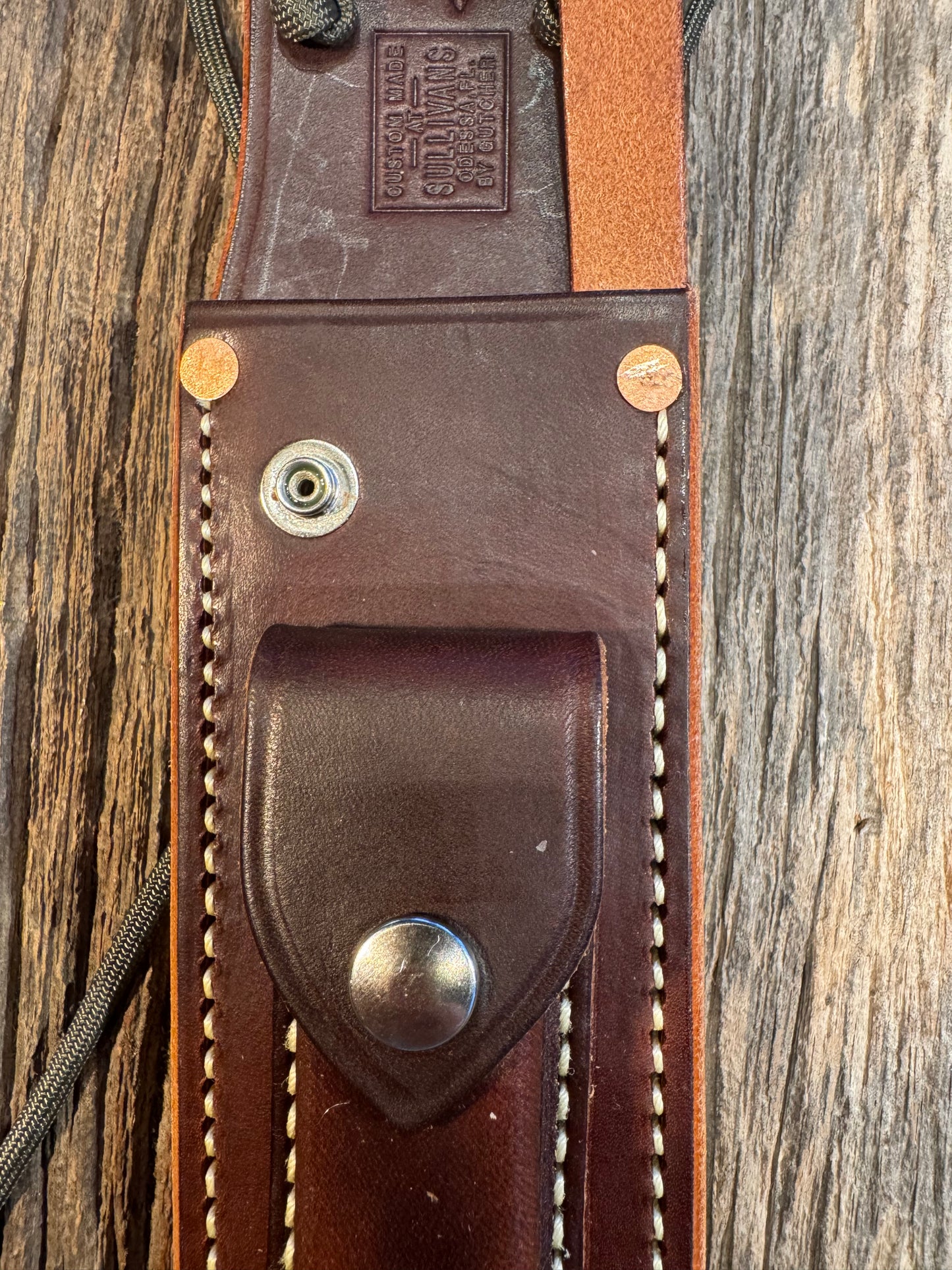 New Randall Johnson Gutcher Riveted Rough Back Knife Sheath Model 14 or 18-7.5
