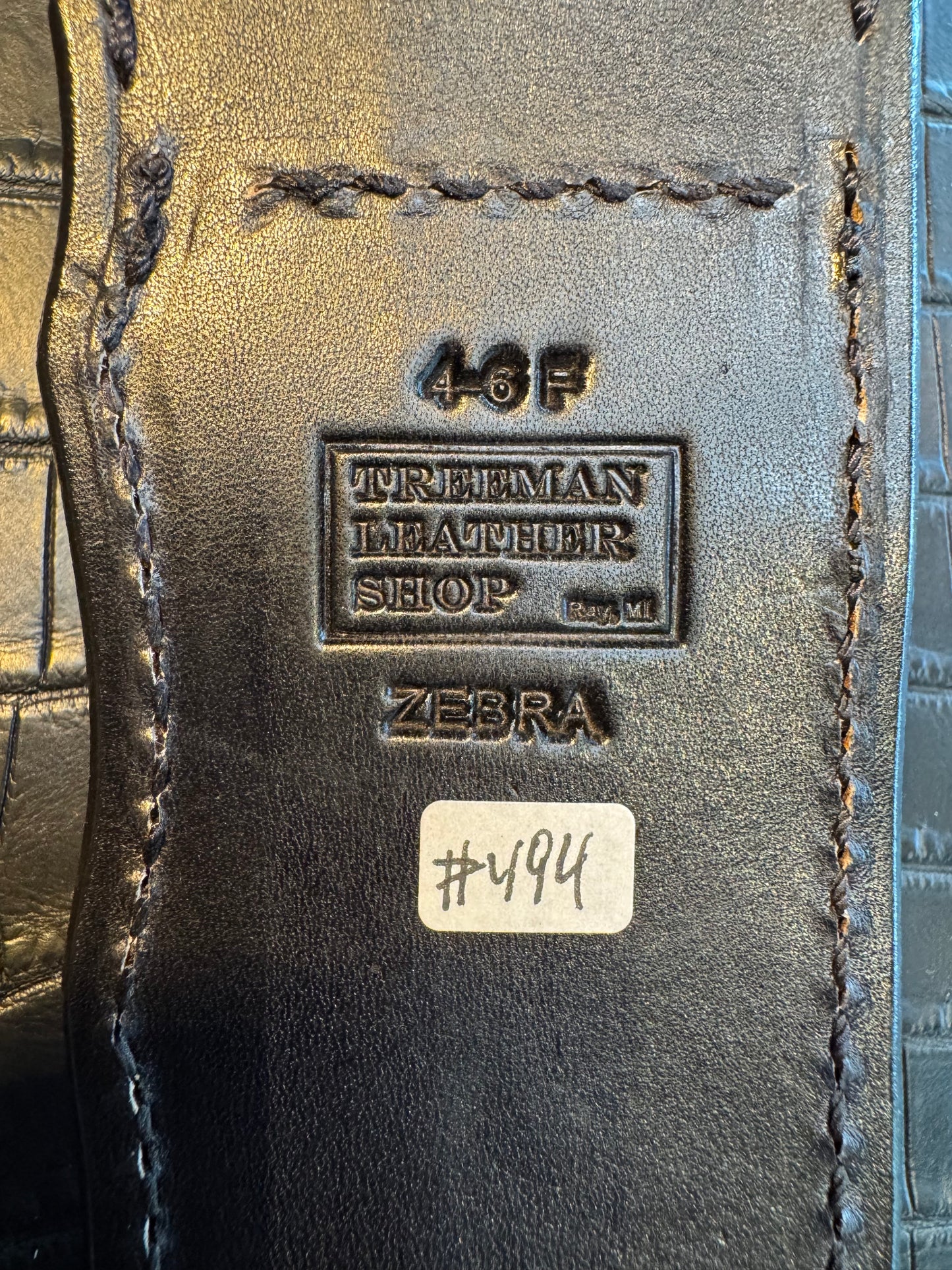 Randall Model 4-6F “Fighter” Exotic Sheath (Unique stripes) in Zebra by Treeman.