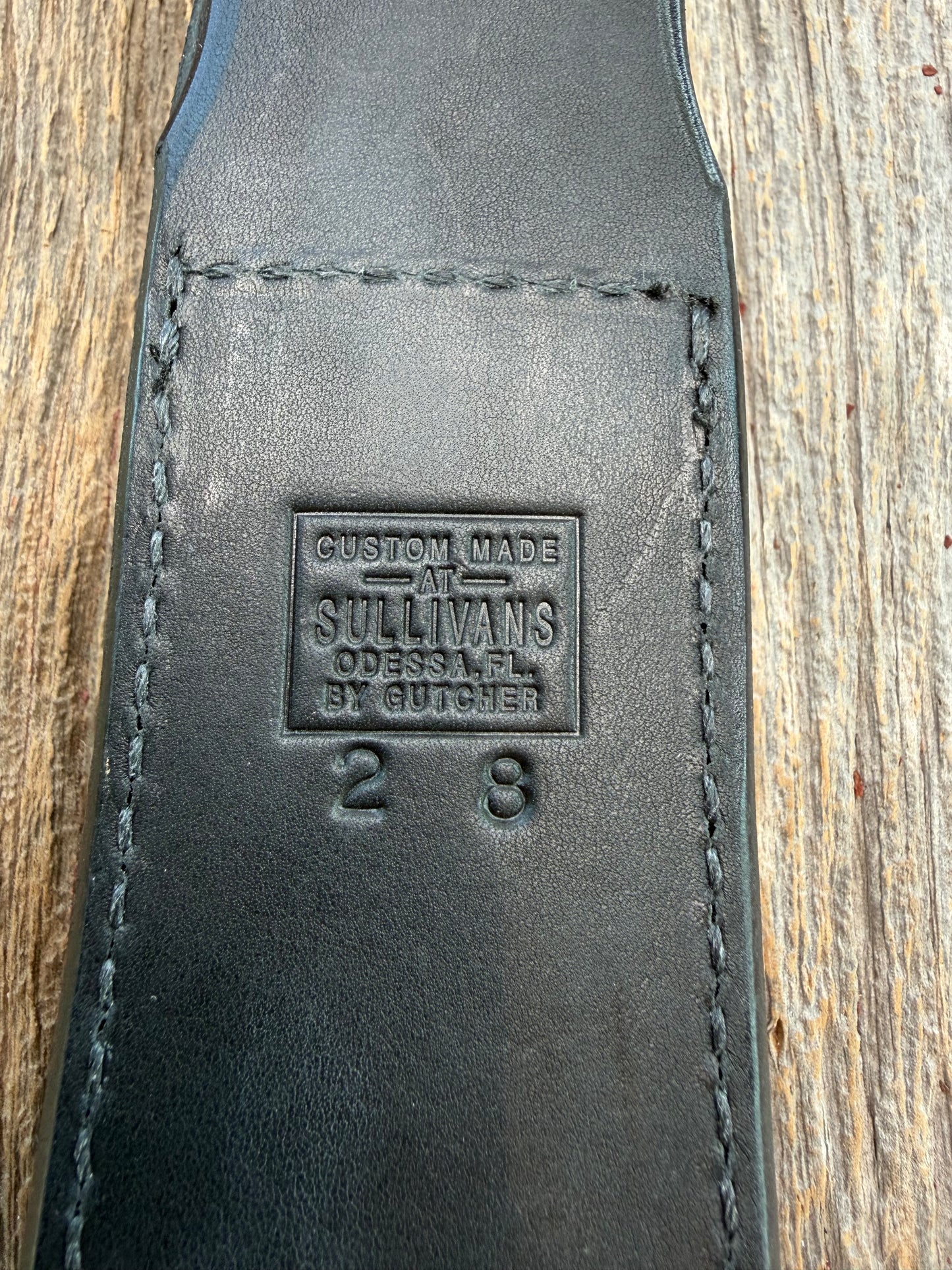 New Randall Sullivans by Gutcher Black Leather Knife Sheath Model 2-8 with Sharpening Stone.