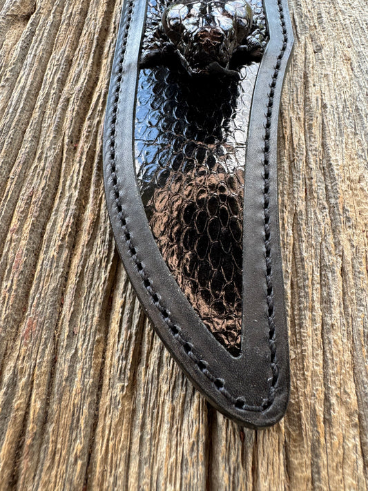 Randall Model 12-8 Big Bear Bowie Sheath in Exotic Black Cobra from Treeman.