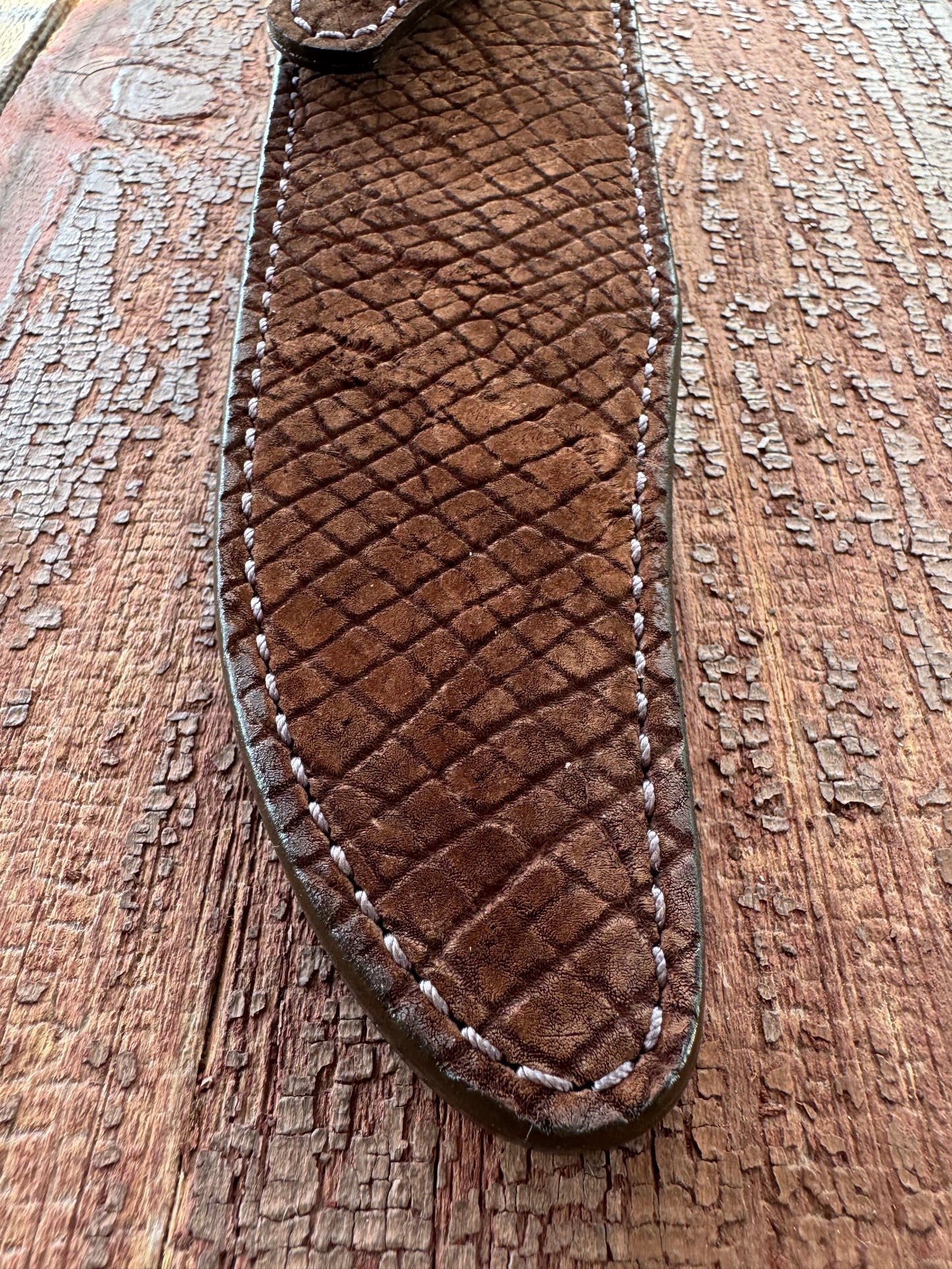 Randall Model Nordic Special Sheath in Exotic Sueded Chocolate Brown Hippo by Treeman.