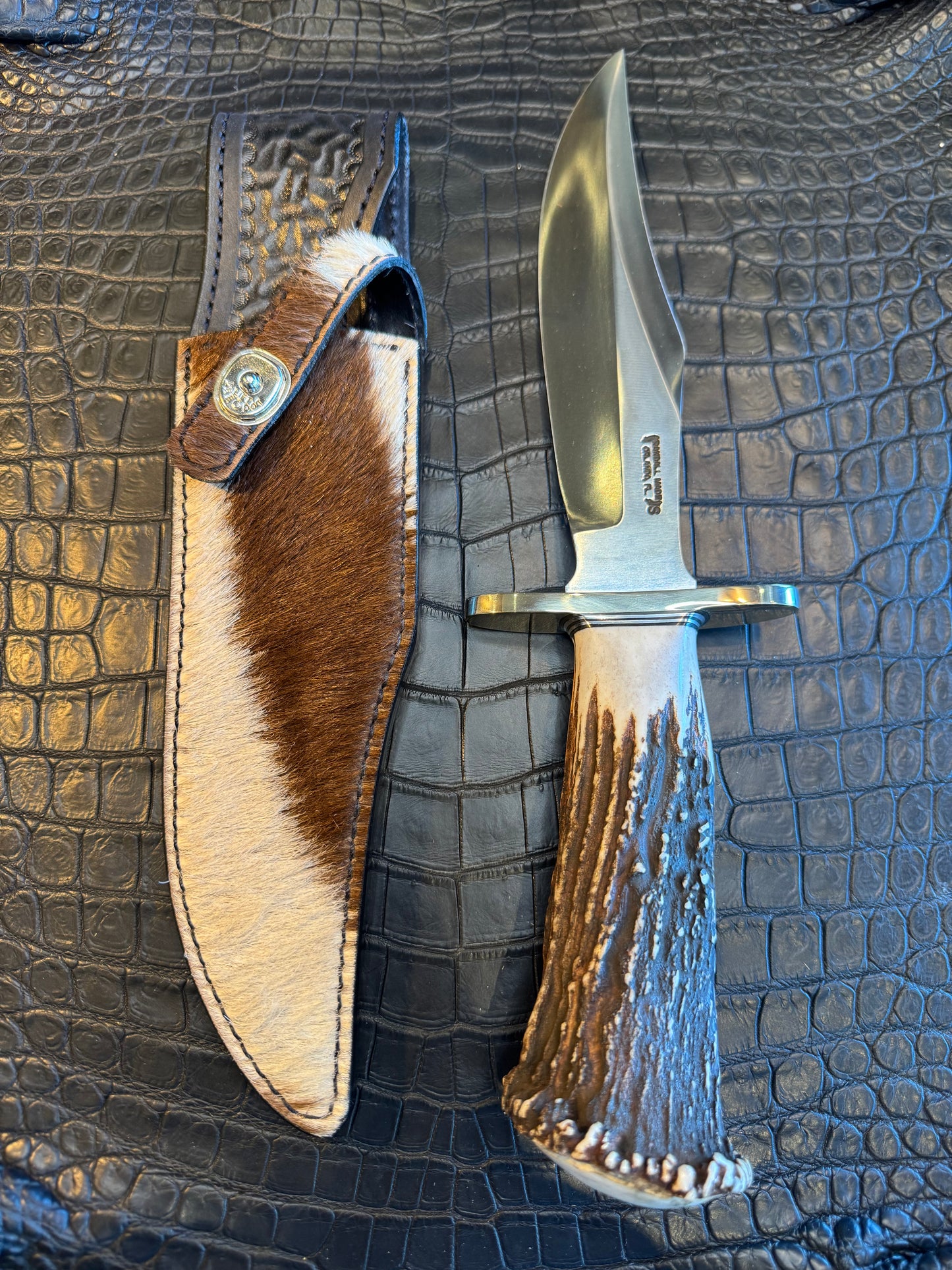 Randall Model 12-8 “Big Bear” Sheath in Exotic Zebra by Treeman. (Sheath only)