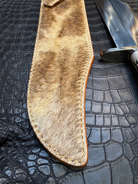 Randall Model Smithsonian “Smitty”Sheath in Exotic Giraffe Hide from Treeman. Sheath only
