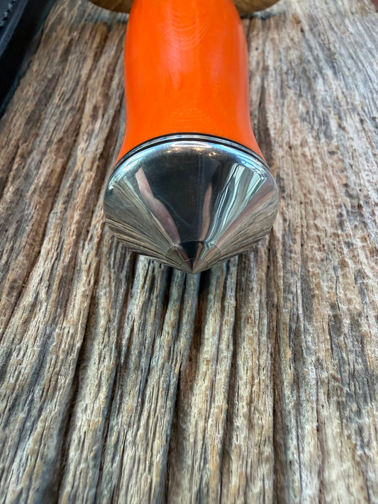 Randall Knife Clinton Special TC Nickel Silver Hilt Stainless Steel, Orange G10, coolie butt cap