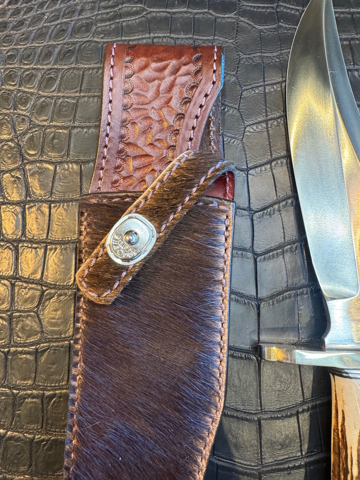 Randall Model 12-8 “Big Bear” Sheath in Exotic African Sable by Treeman. Limited Edition #8 of 9 only (Sheath only)