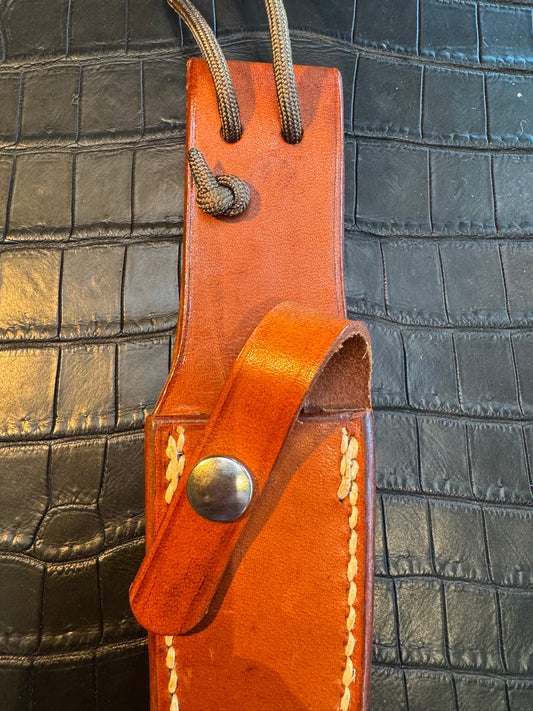 Randall Model 2-4 Sheath in Tan Leather made by Johnson Sheaths in the 90’s for Randall Knives.