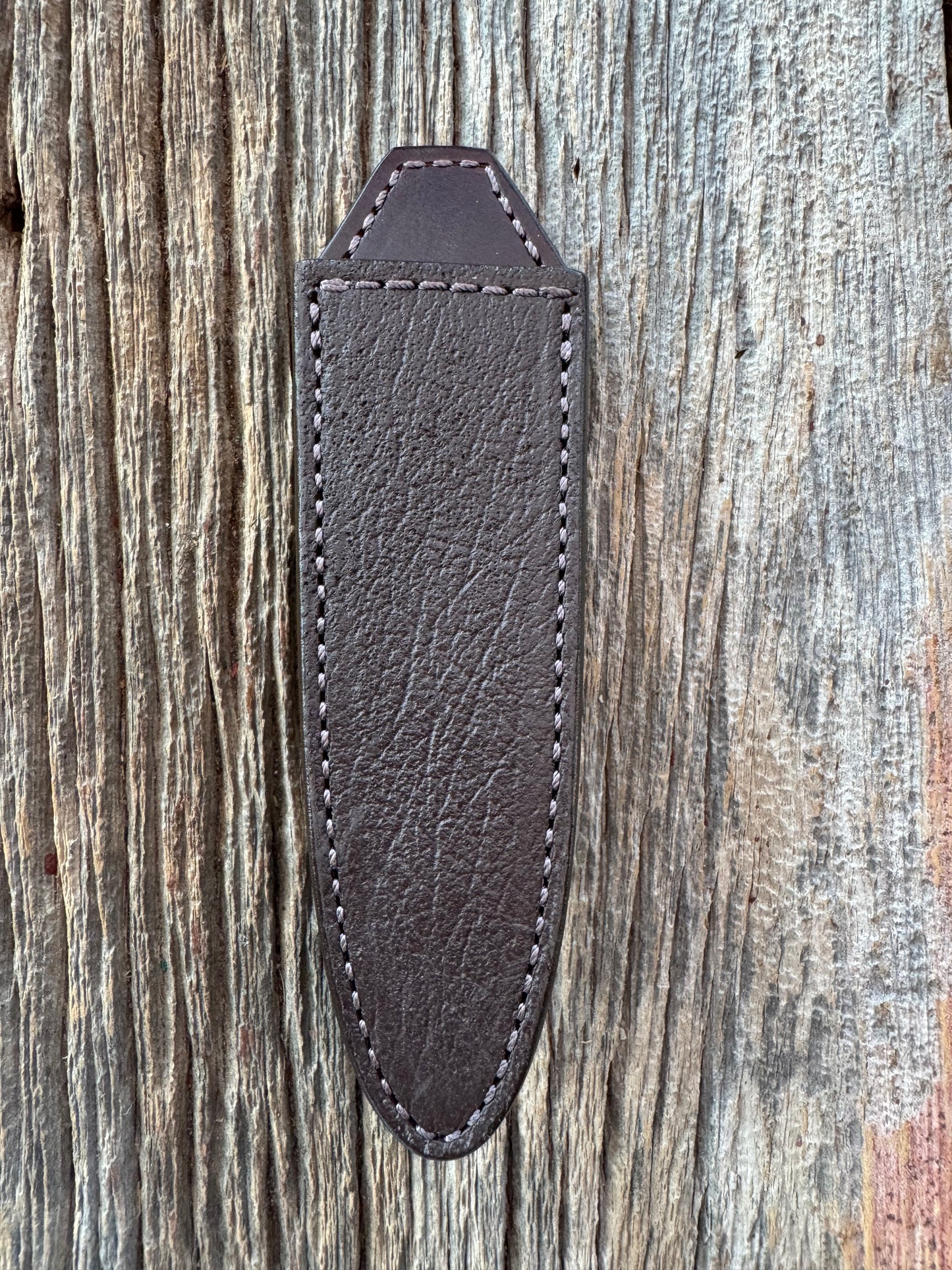 Randall Model Gambler 5 Inch Sheath in Exotic Cape Buffalo in Dark Brown Leather from Treeman.