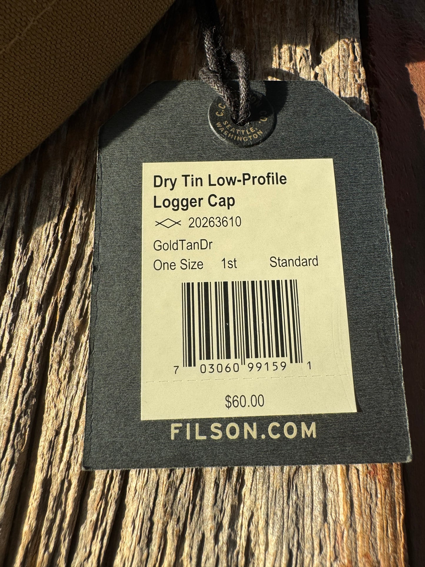 FILSON DRY TIN LOW-PROFILE LOGGER CAP GOLDEN TAN/DEER NWT 20263610 1St