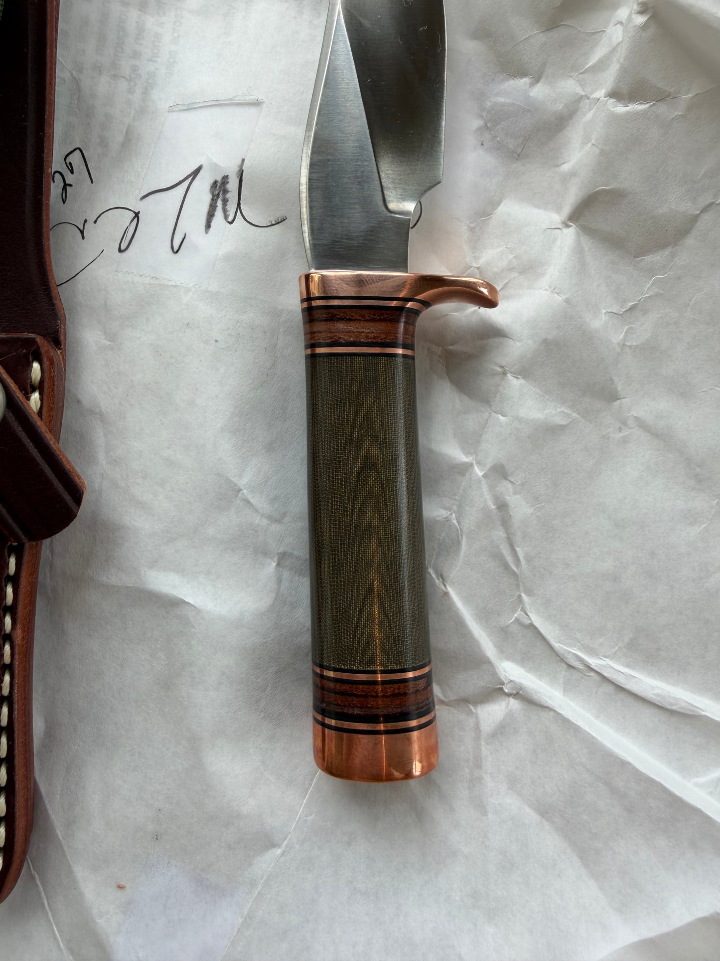 New in Paper Randall Made Knife Mini Model 27 Trail Blazer in Green Micarta.
