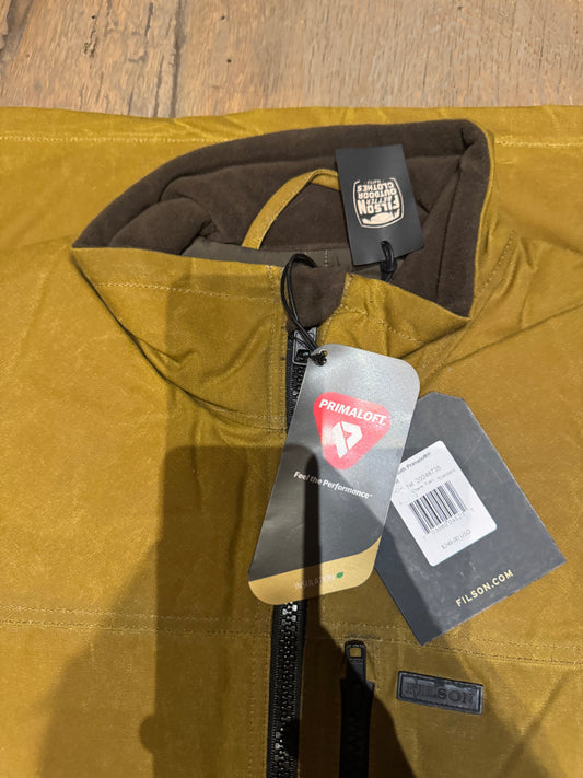 NWT Filson TIN CLOTH PRIMALOFT VEST in DARK TAN Large NWT