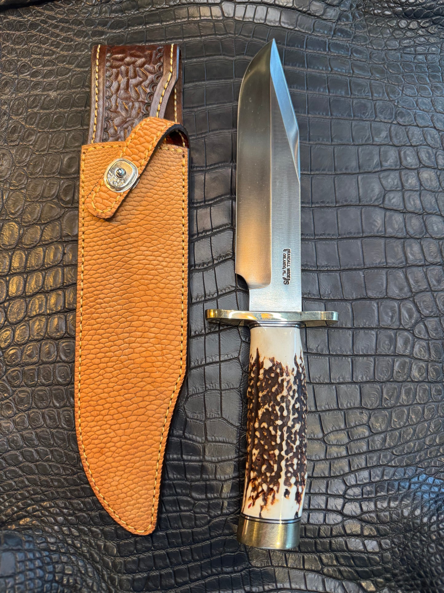 Randall Model 12-9 Clip Point Sheath in Exotic Beaver Tail by Treeman. (Sheath only)