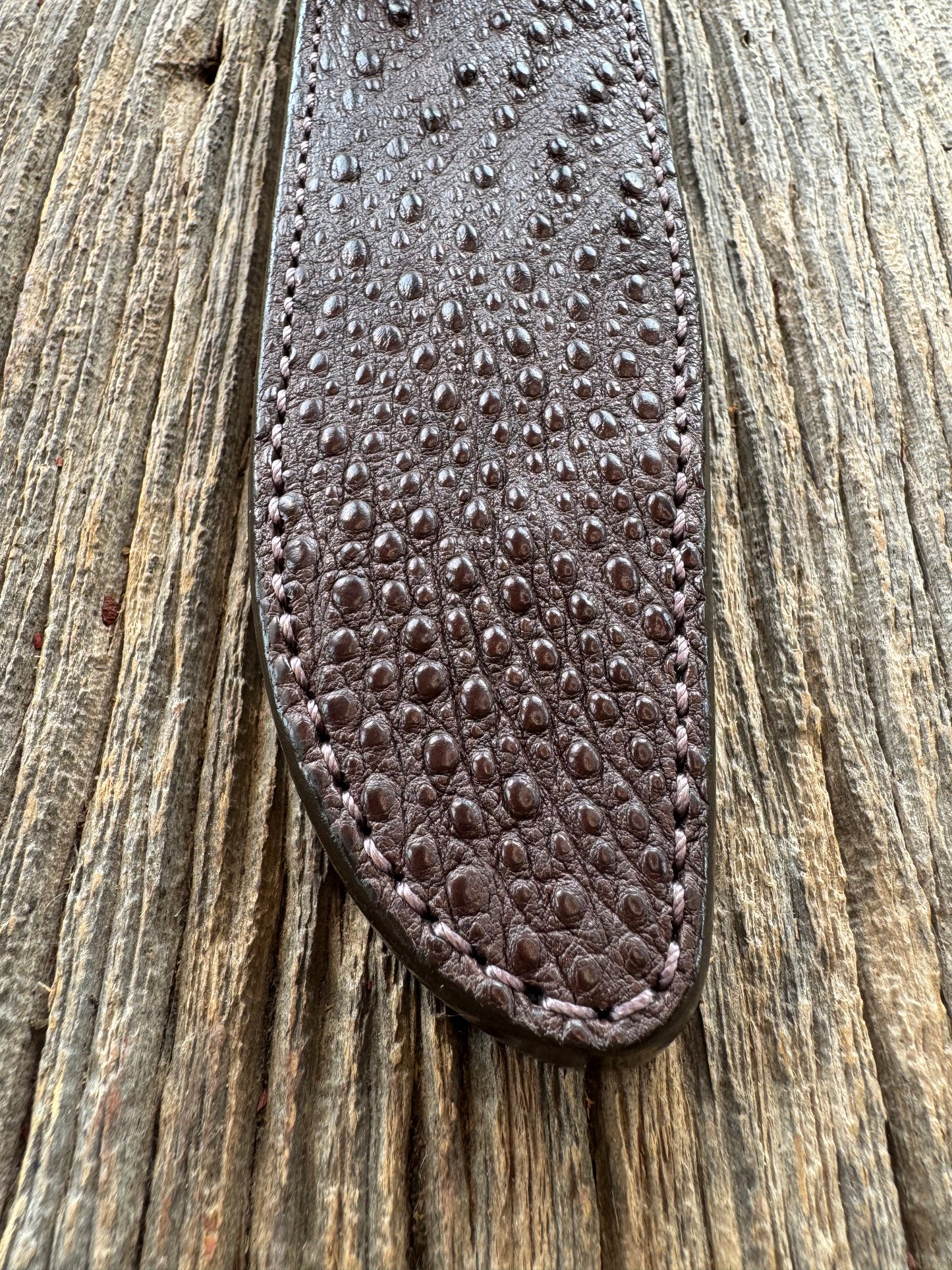 Randall Model 1-8 Sheath in Exotic Brown Snapping Turtle by Treeman. Hind quarter portion of the turtle.
