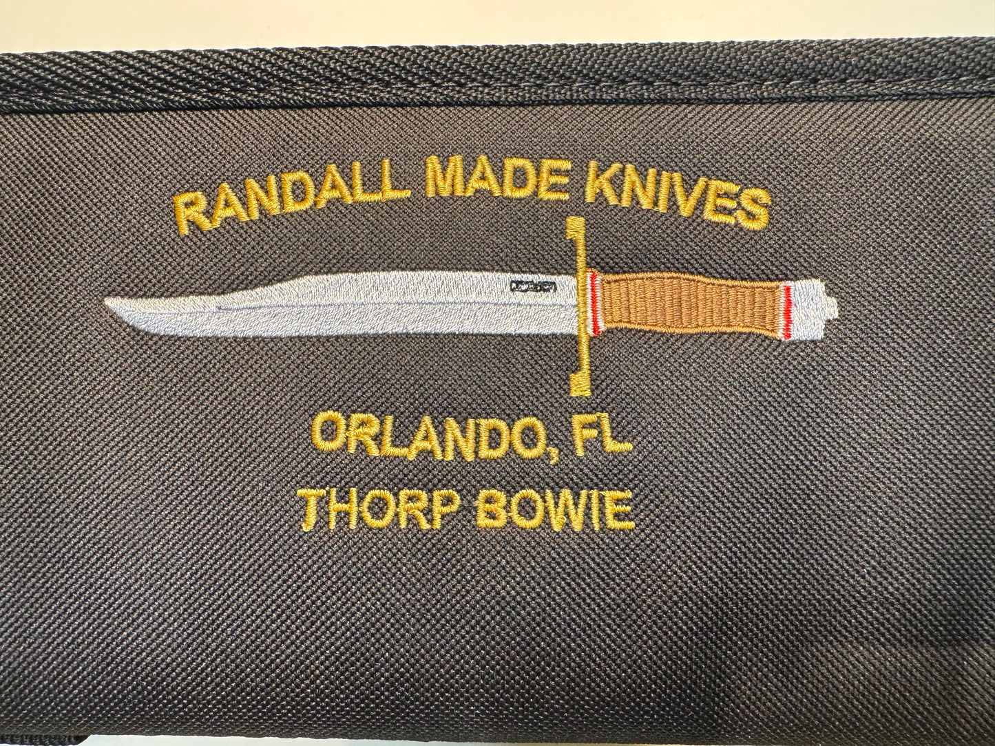 New Robbins Custom Knife case Randall Thorp Logo Silk threading 19 inch interior usable case