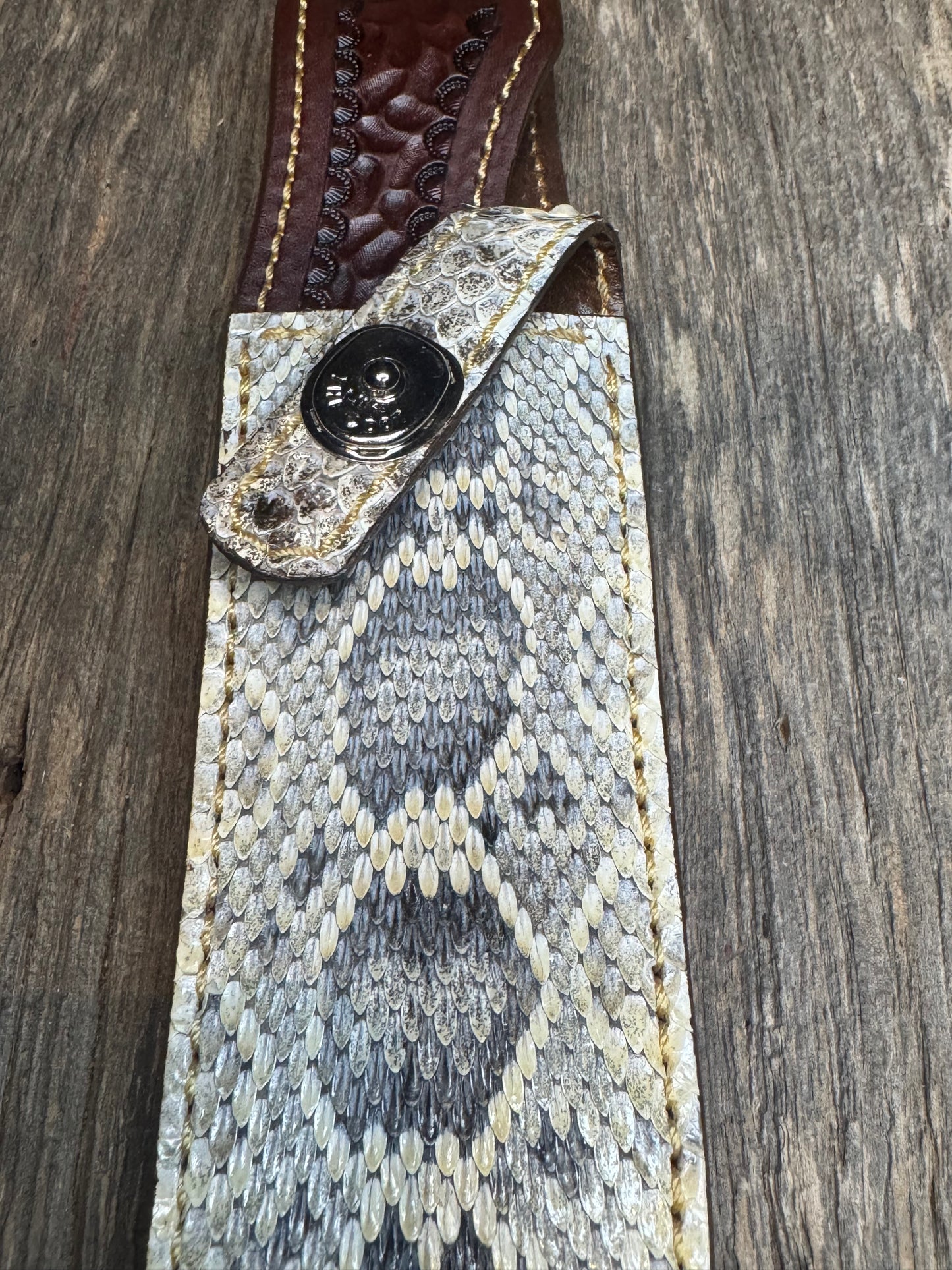 Randall Model 1-8 Sheath in Exotic Rattlesnake from Treeman.