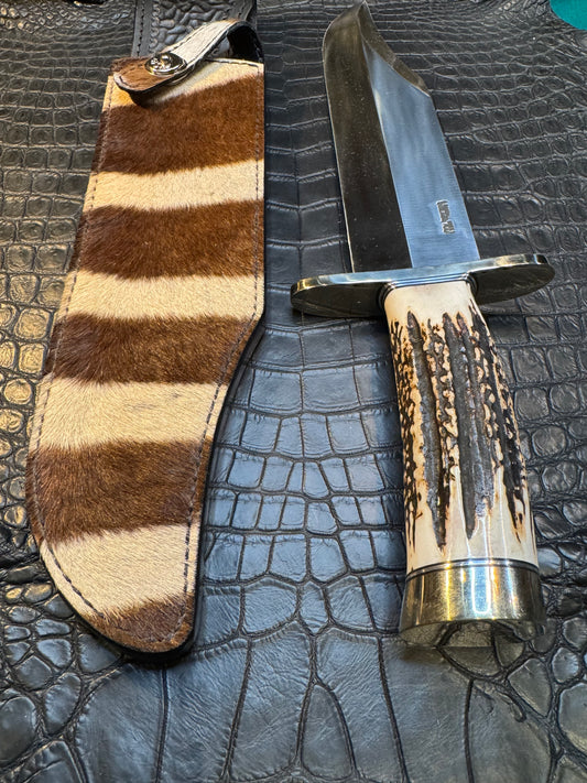 Randall Model Smithsonian “Smitty”Sheath in Exotic Zebra Hide from Treeman. Sheath only