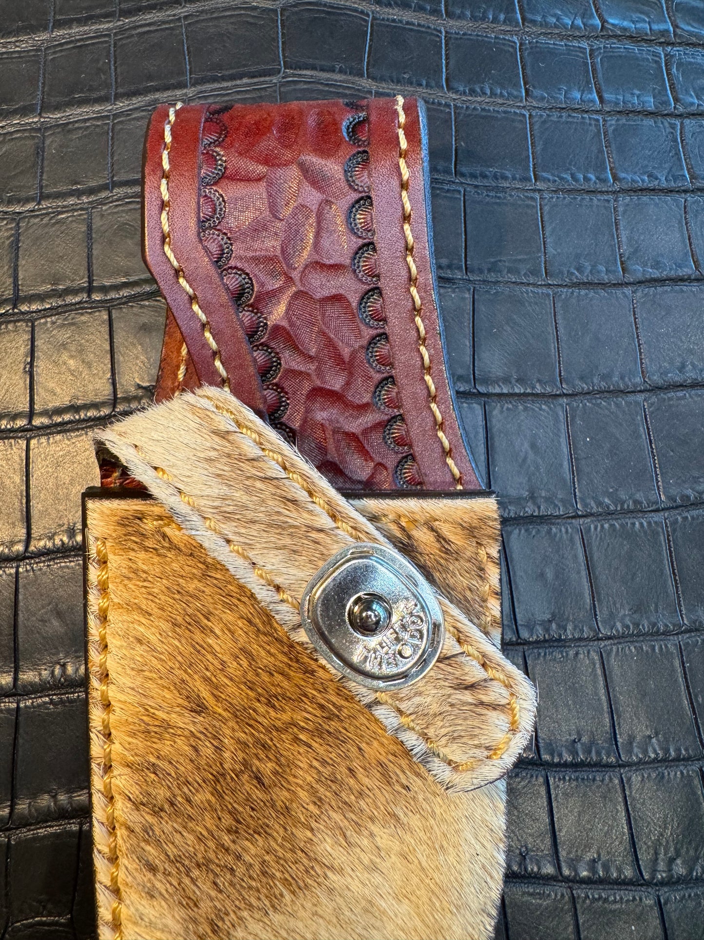 Randall Model 19-5 Exotic Giraffe Skin Sheath from Treeman.