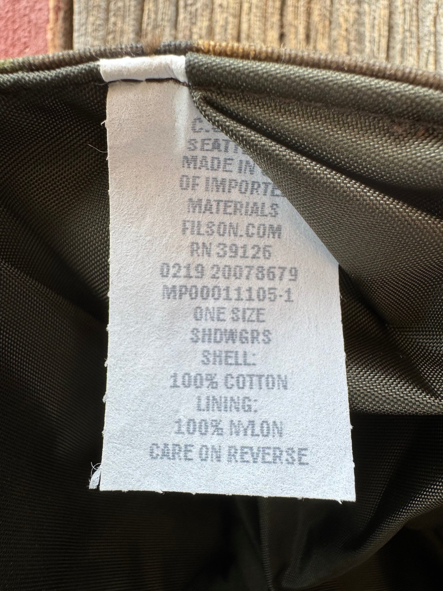 Filson x Mossy Oak Tin Cloth Dog Bowl 20078679 MADE IN USA Camo ShadowGrass Soft