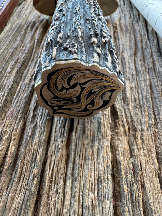 New in paper Randall Model Clinton Special with a nice piece of Popcorn Stag. Gold and Silver engraved by Jere Davidson. Nickel Silver Hilt with a butt plate fully engraved.