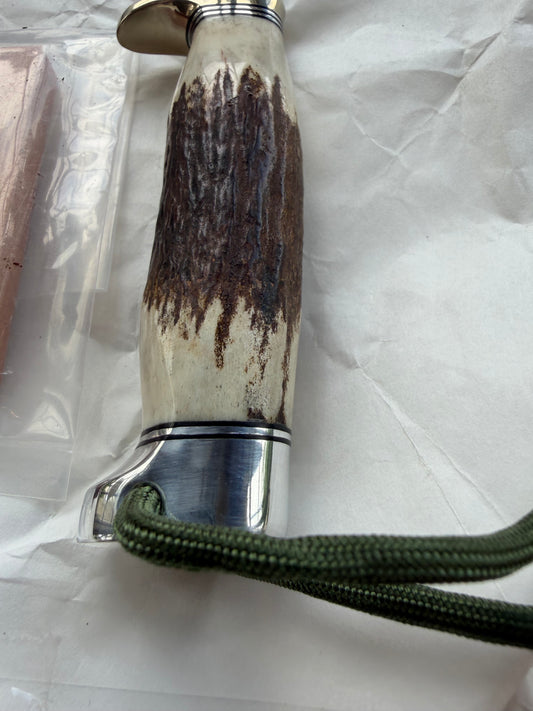 New in Paper Randall Made Knife Model Denmark Special Stainless Nickel Hilt, Wrist thong.