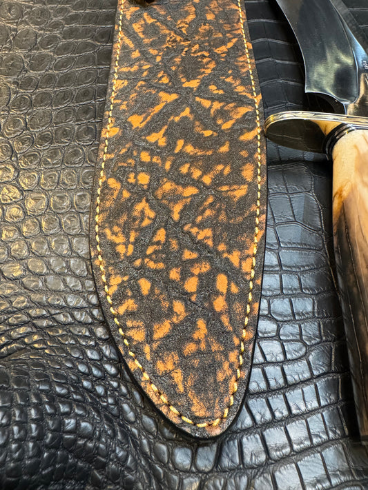 Randall Model 12-11 Large Sasquatch Sheath in Exotic Cognac Elephant by Treeman. (Sheath only)