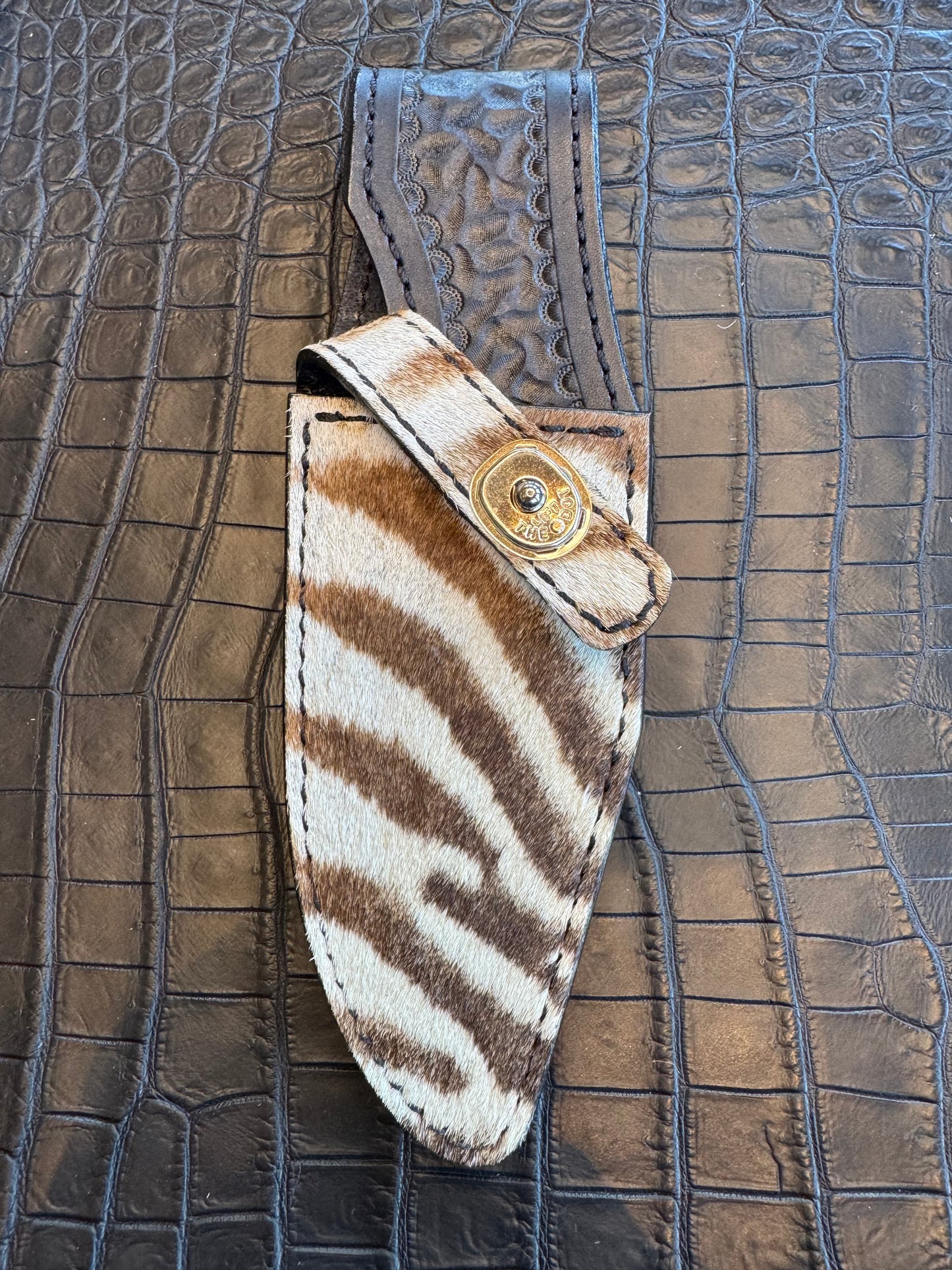 Randall Model 19-5 Exotic Zebra Sheath Multiple Stripes from Treeman.