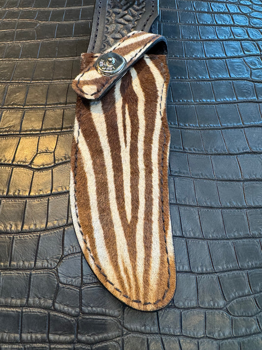 Randall Model 4-6F “Fighter” Exotic Sheath (Unique stripes) in Zebra by Treeman.