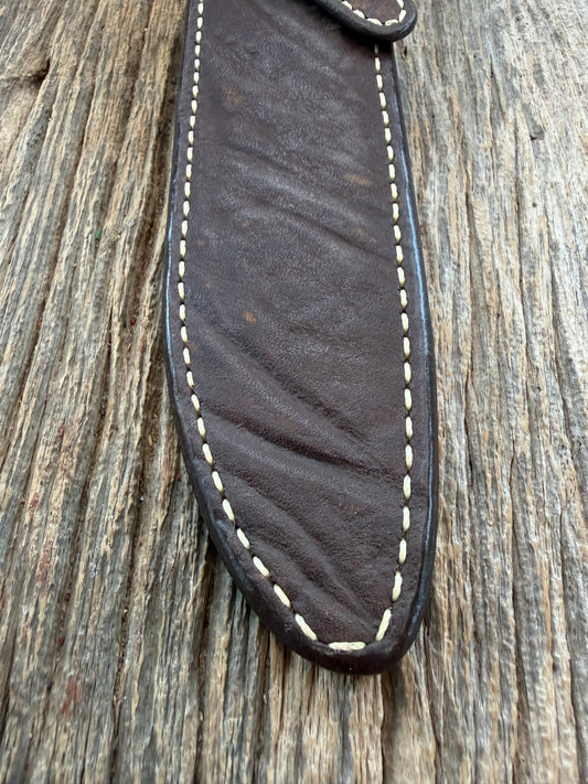 Randall Model 1-6, 5-6 Sheath in Exotic Brown Cape Buffalo Custom Made at Sullivan’s by Gutcher.
