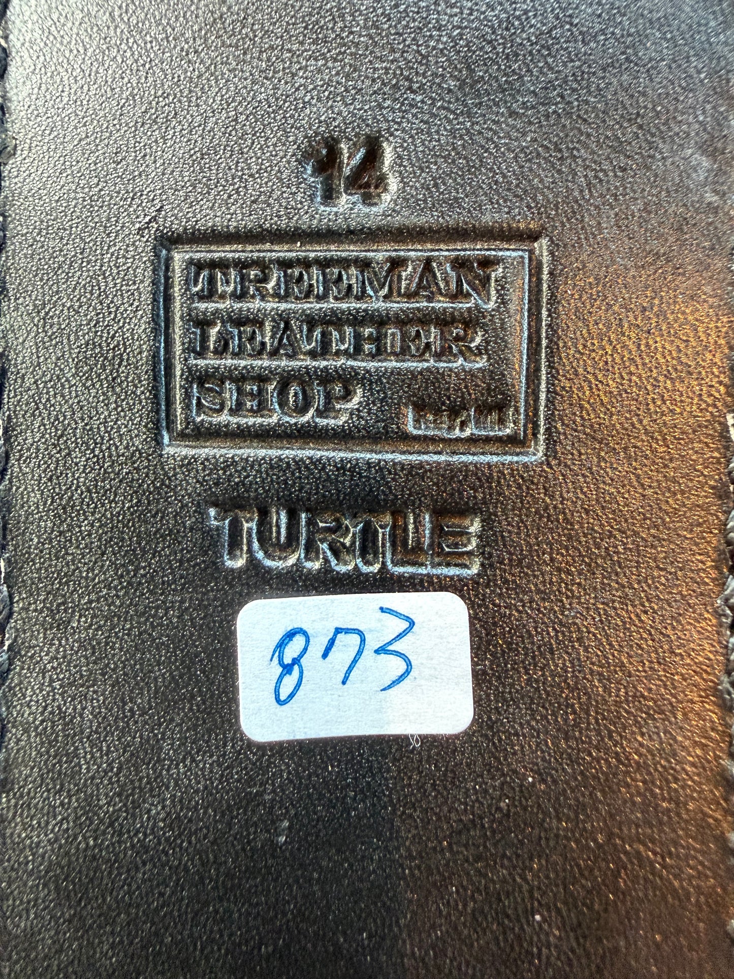 Randall Model 14 in Exotic Black Snapping Turtle Horned/Dragon Tail Sheath from Treeman. New version with a Black Canteen Snap. ( Monster horns)