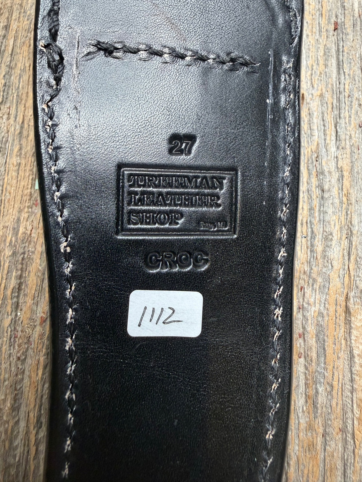 New Randall Model 27 Sheath in Exotic Black Matte Crocodile from Treeman with the newest Black Canteen snap. Killer sheath.