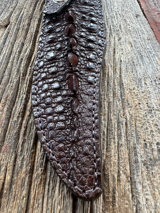 Randall Model 12-8 “Big Bear” Sheath in Exotic Brown Snapping Turtle by Treeman. Spiked Dragon tail portion of the turtle.