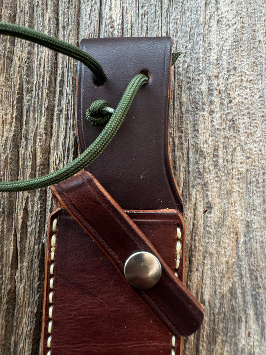New Randall Sullivans by Gutcher Leather Knife Sheath Model 28 with paracord.