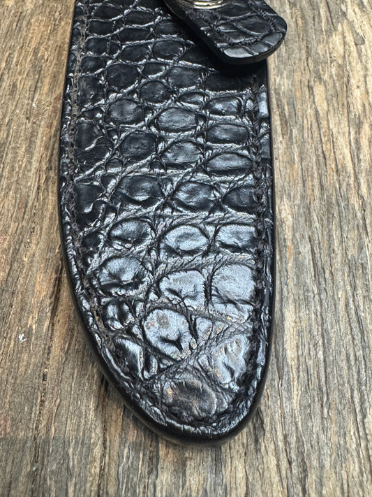 Randall Model 28 Sheath in Exotic Black Crocodile from Treeman.