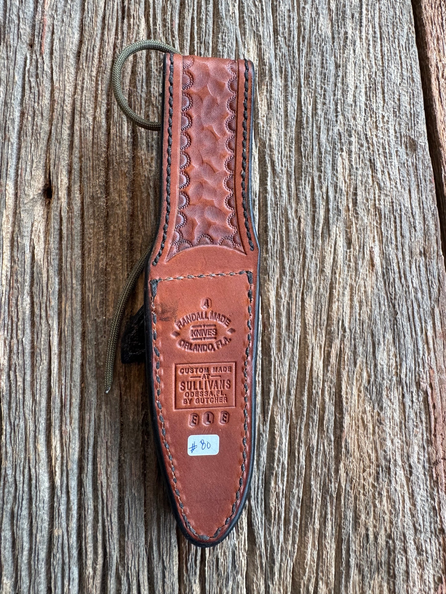 Rare Randall Model 2-4 sheath in Exotic Elephant from Sullivans by Gutcher.