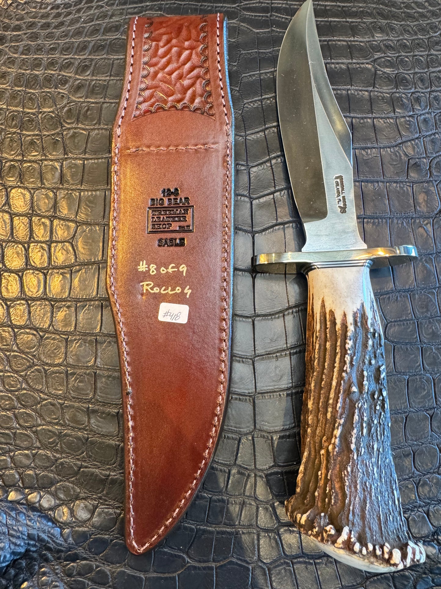 Randall Model 12-8 “Big Bear” Sheath in Exotic African Sable by Treeman. Limited Edition #8 of 9 only (Sheath only)
